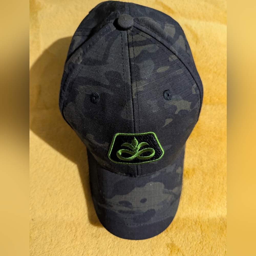 Camouflage Black Cap with Pioneer Seed Green Logo
